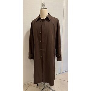 Polo Ralph Lauren Mens Brown Size 42R Trench/Overcoat Belt Button Front NO LINER